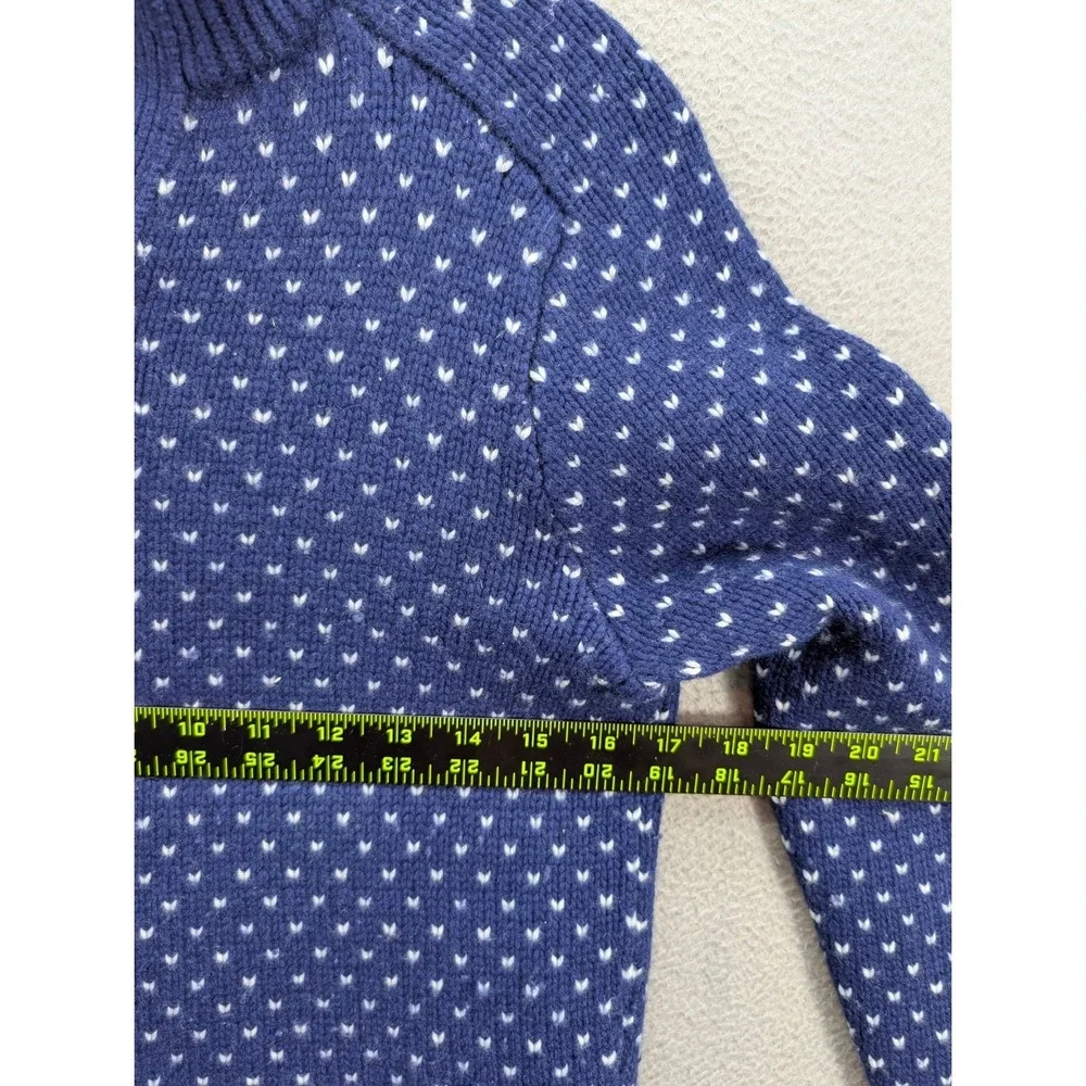 Blue Birdseye Cashmere Sweater Men's Sz S Buttons Mock Neck Pullover Knit Preppy